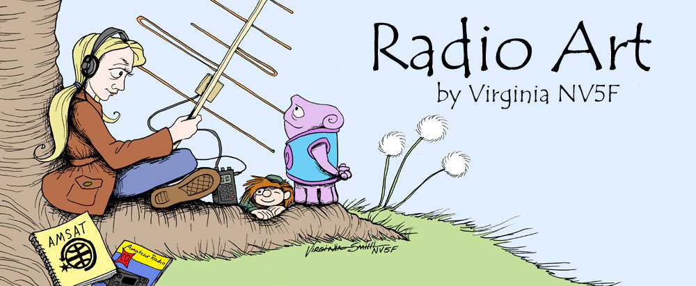 Sparks QSL - Radio art by Virginia NV5F